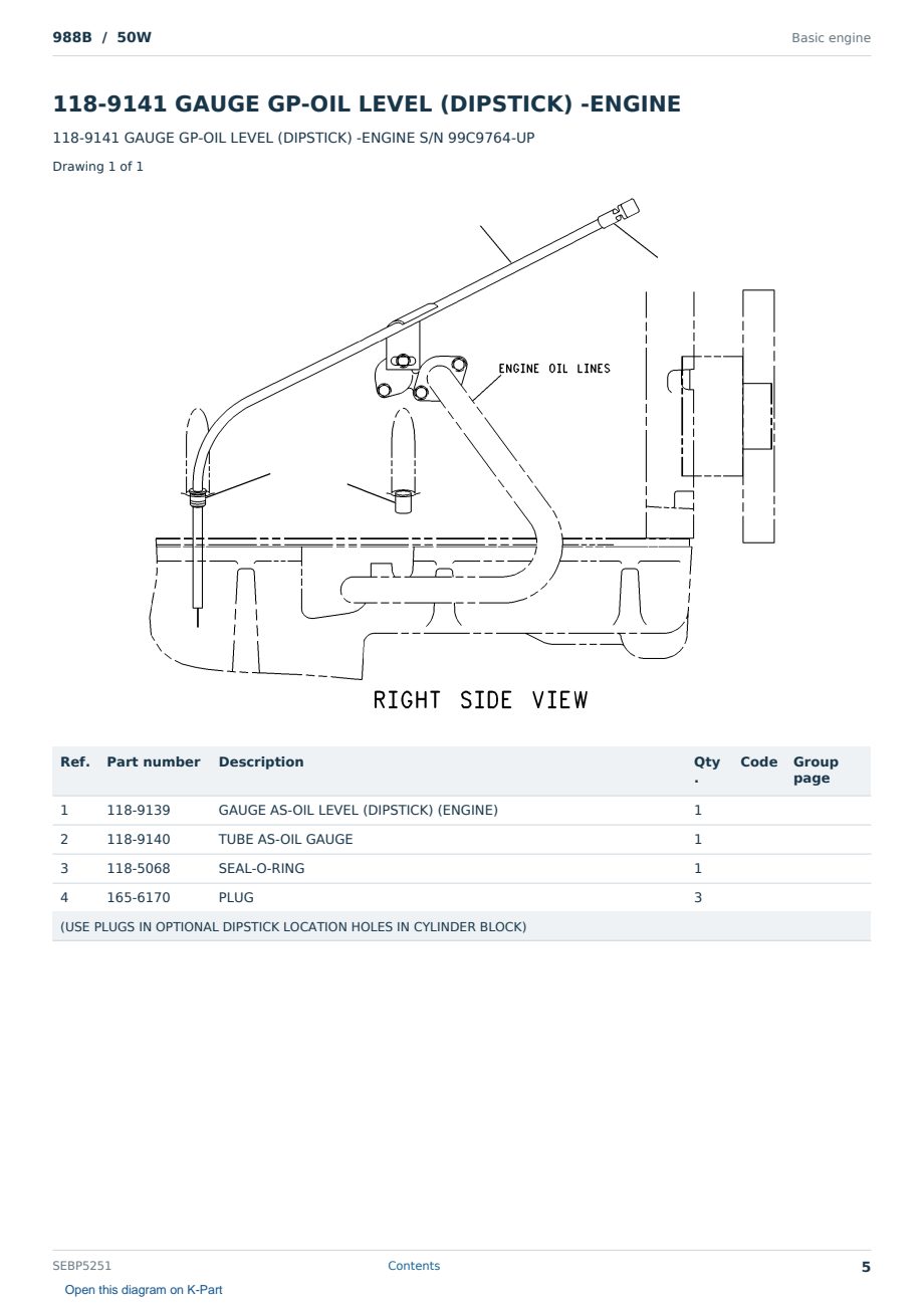 Caterpillar 988B S/N 50W Partsbook SEBP5251 (English) - sample page 5 of 10 Caterpillar 988B S/N 50W Partsbook SEBP5251 (English) - sample page 5 of 10