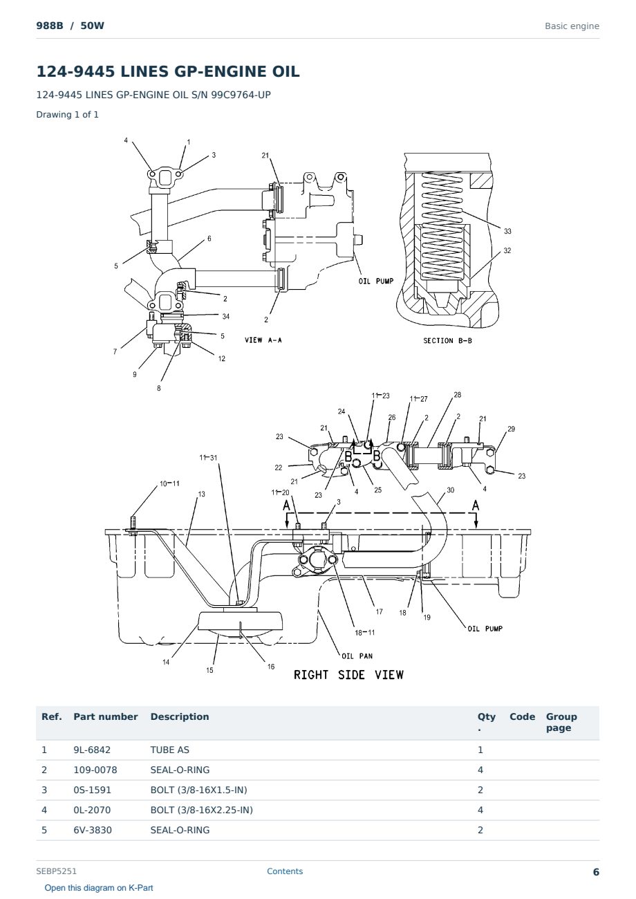 Caterpillar 988B S/N 50W Partsbook SEBP5251 (English) - sample page 6 of 10 Caterpillar 988B S/N 50W Partsbook SEBP5251 (English) - sample page 6 of 10