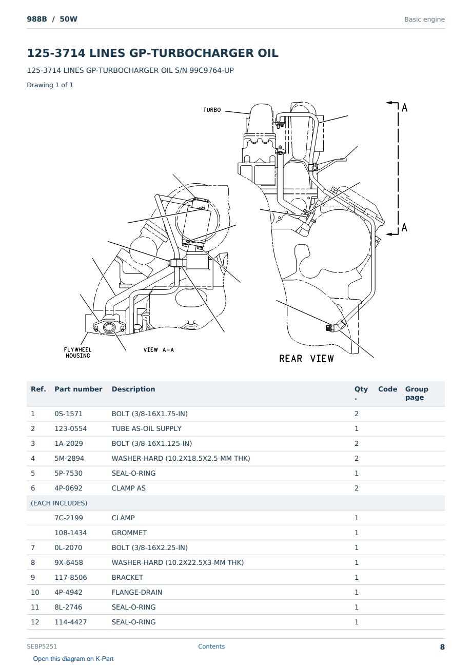 Caterpillar 988B S/N 50W Partsbook SEBP5251 (English) - sample page 8 of 10 Caterpillar 988B S/N 50W Partsbook SEBP5251 (English) - sample page 8 of 10