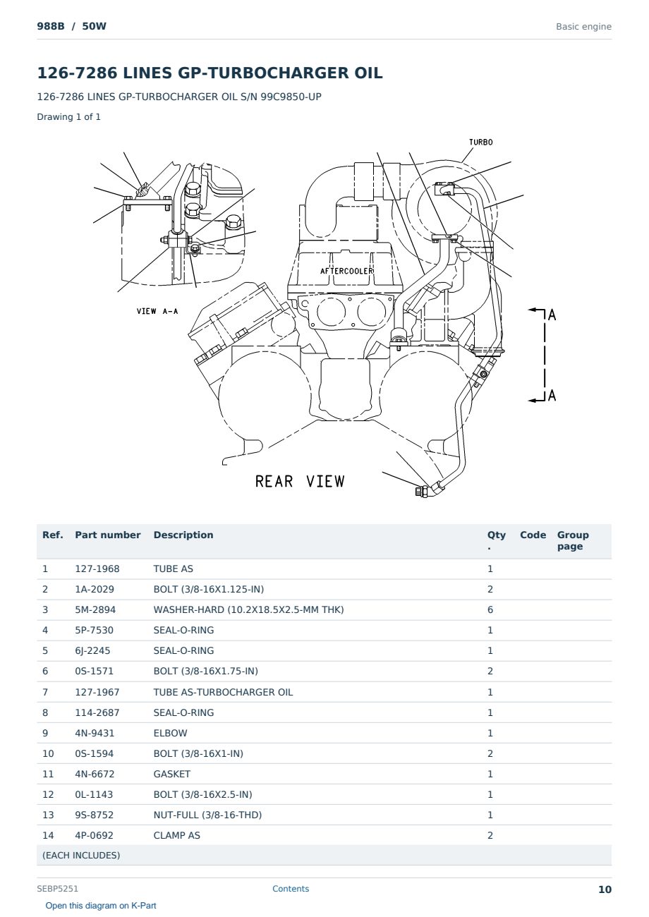 Caterpillar 988B S/N 50W Partsbook SEBP5251 (English) - sample page 10 of 10 Caterpillar 988B S/N 50W Partsbook SEBP5251 (English) - sample page 10 of 10
