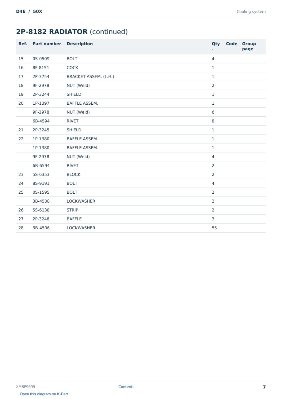 Caterpillar D4E S/N 50X Partsbook XMBP9699 (English) - sample page 7 of 10 Caterpillar D4E S/N 50X Partsbook XMBP9699 (English) - sample page 7 of 10