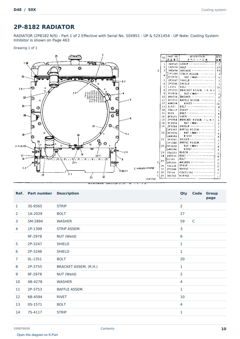 Caterpillar D4E S/N 50X Partsbook XMBP9699 (English) - sample page 10 of 10 Caterpillar D4E S/N 50X Partsbook XMBP9699 (English) - sample page 10 of 10