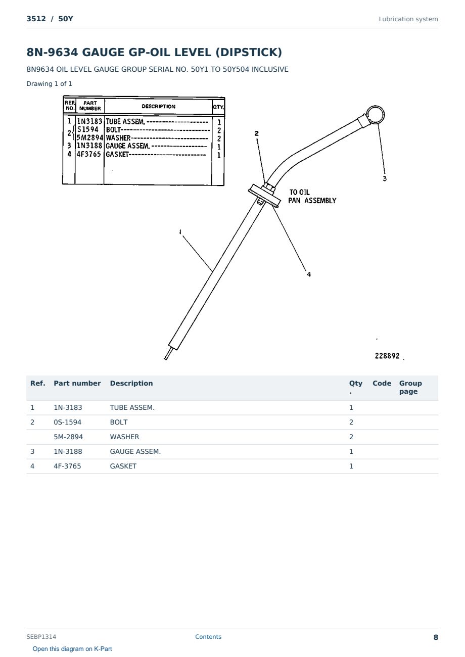 Caterpillar 3512 S/N 50Y Partsbook SEBP1314 (English) - sample page 8 of 10 Caterpillar 3512 S/N 50Y Partsbook SEBP1314 (English) - sample page 8 of 10