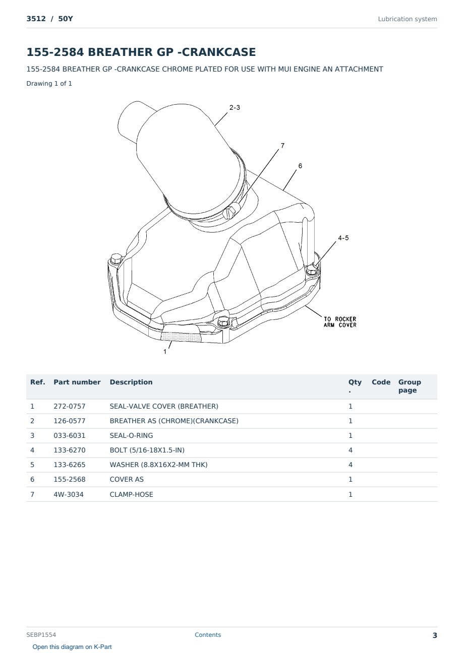 Caterpillar 3512 S/N 50Y Partsbook SEBP1554 (English) - sample page 3 of 10 Caterpillar 3512 S/N 50Y Partsbook SEBP1554 (English) - sample page 3 of 10