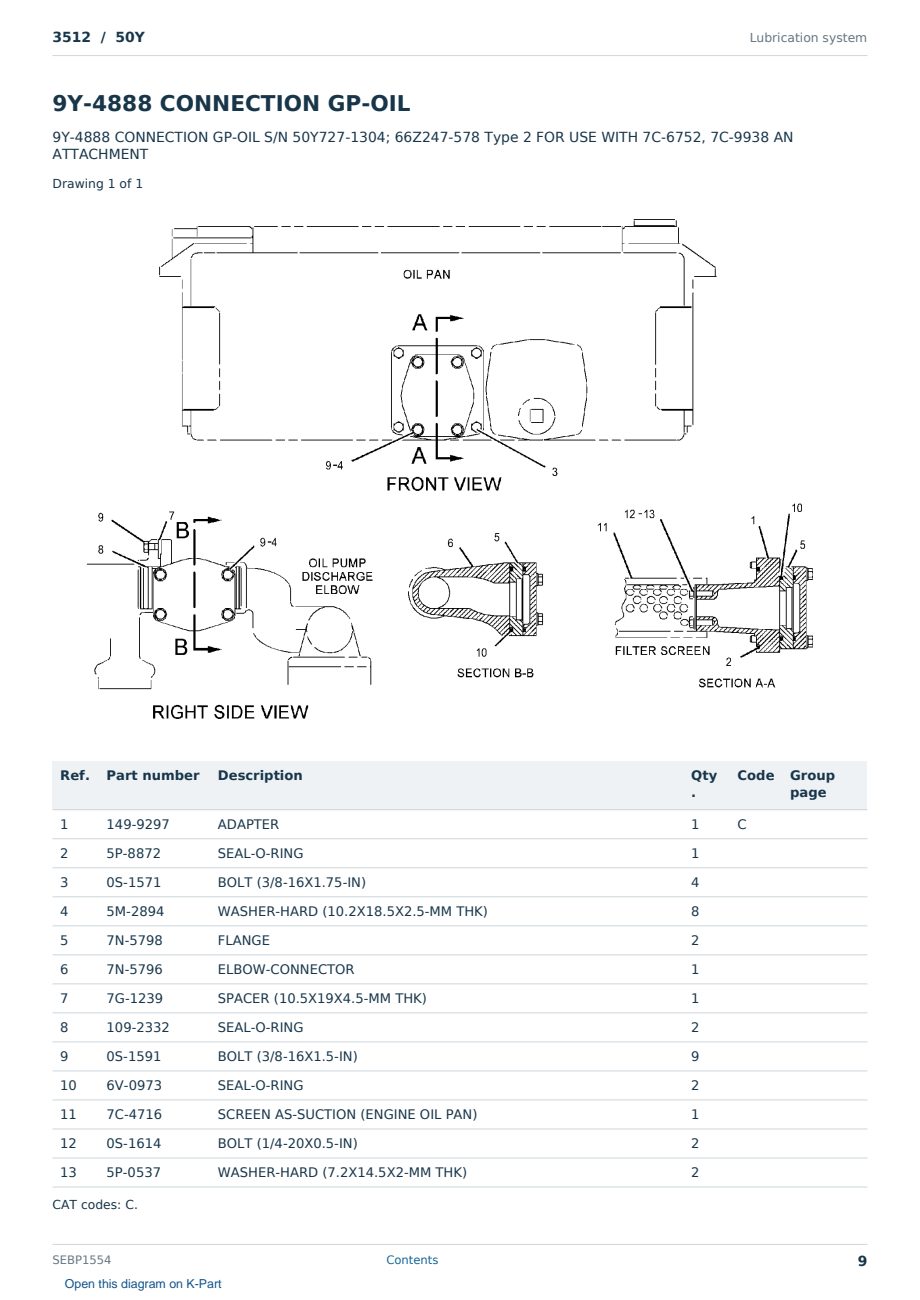 Caterpillar 3512 S/N 50Y Partsbook SEBP1554 (English) - sample page 9 of 10 Caterpillar 3512 S/N 50Y Partsbook SEBP1554 (English) - sample page 9 of 10