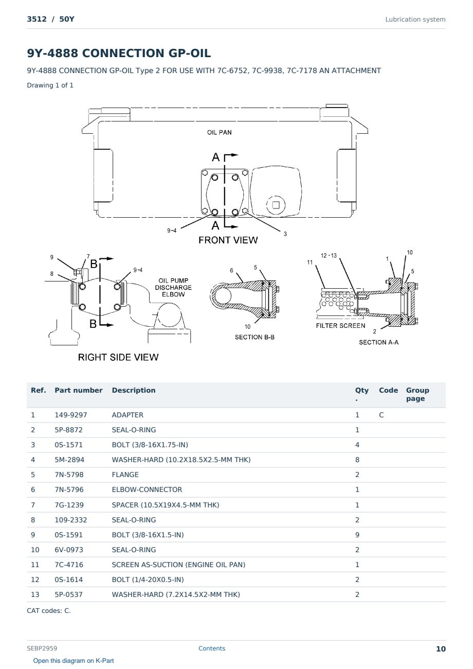 Caterpillar 3512 S/N 50Y Partsbook SEBP2959 (English) - sample page 10 of 10 Caterpillar 3512 S/N 50Y Partsbook SEBP2959 (English) - sample page 10 of 10