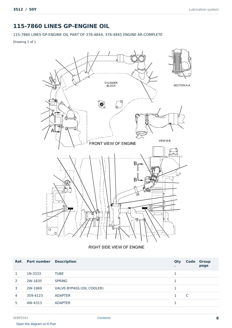 Caterpillar 3512 S/N 50Y Partsbook SEBP5541 (English) - sample page 8 of 10 Caterpillar 3512 S/N 50Y Partsbook SEBP5541 (English) - sample page 8 of 10