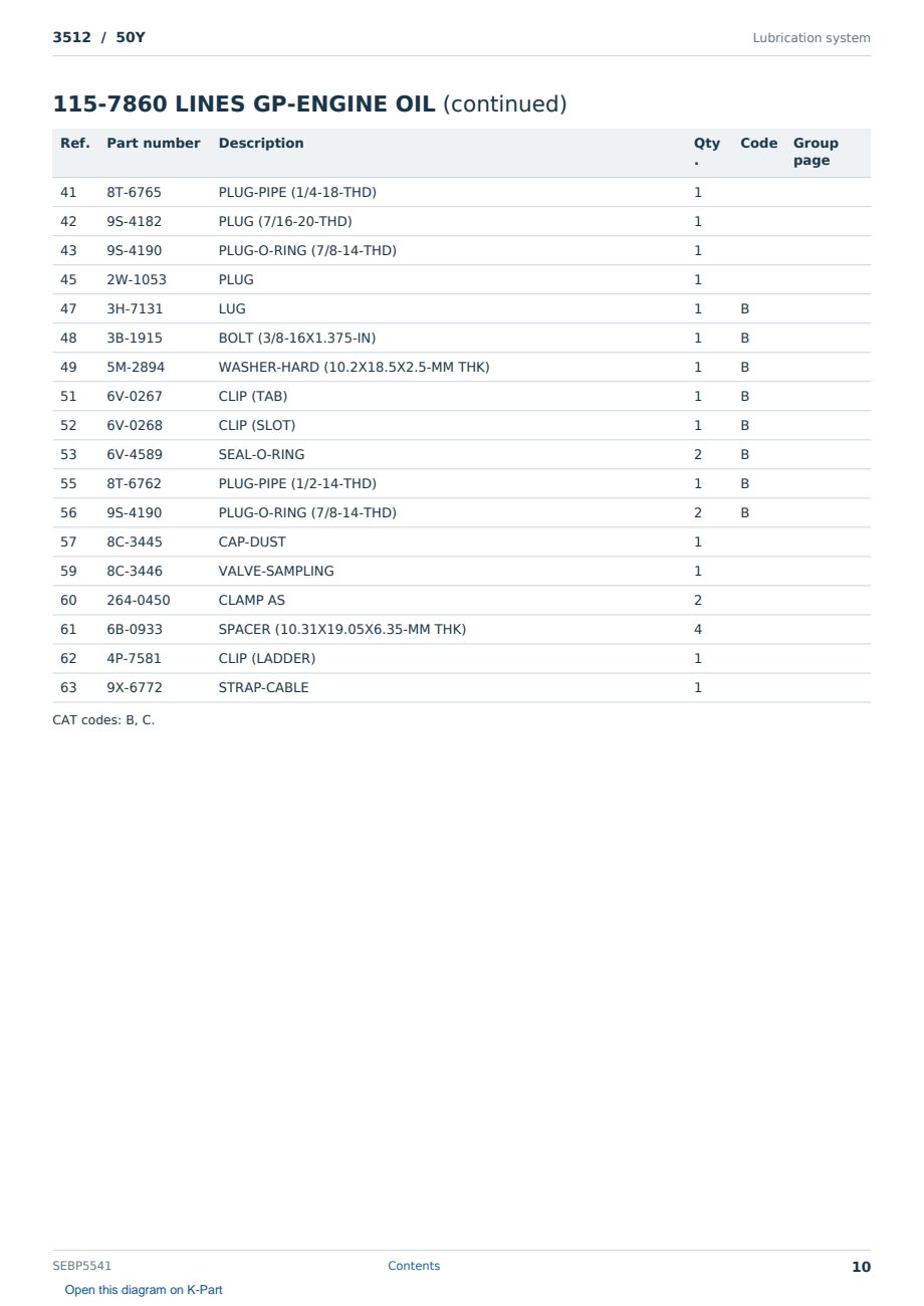 Caterpillar 3512 S/N 50Y Partsbook SEBP5541 (English) - sample page 10 of 10 Caterpillar 3512 S/N 50Y Partsbook SEBP5541 (English) - sample page 10 of 10