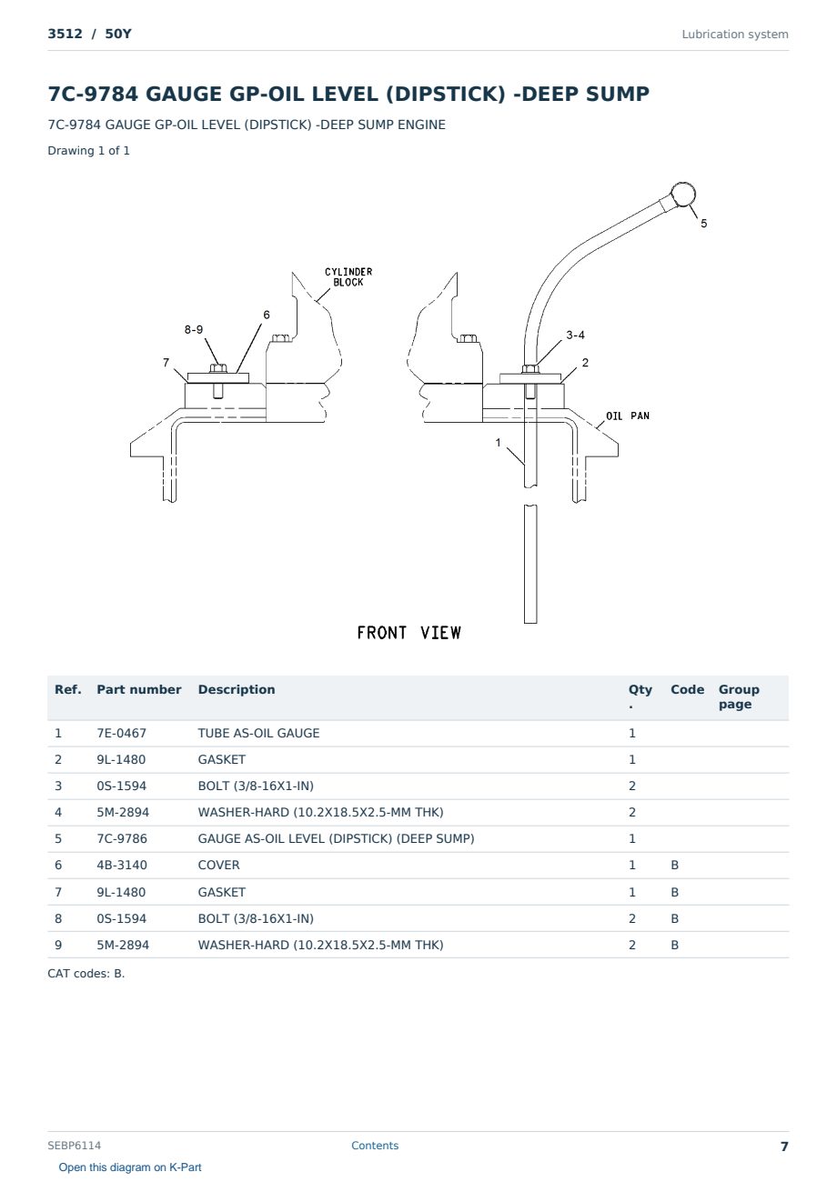 Caterpillar 3512 S/N 50Y Partsbook SEBP6114 (English) - sample page 7 of 10 Caterpillar 3512 S/N 50Y Partsbook SEBP6114 (English) - sample page 7 of 10