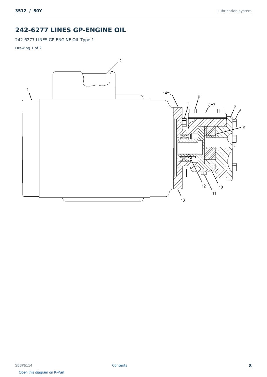 Caterpillar 3512 S/N 50Y Partsbook SEBP6114 (English) - sample page 8 of 10 Caterpillar 3512 S/N 50Y Partsbook SEBP6114 (English) - sample page 8 of 10