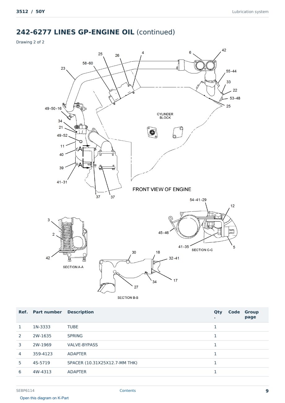 Caterpillar 3512 S/N 50Y Partsbook SEBP6114 (English) - sample page 9 of 10 Caterpillar 3512 S/N 50Y Partsbook SEBP6114 (English) - sample page 9 of 10