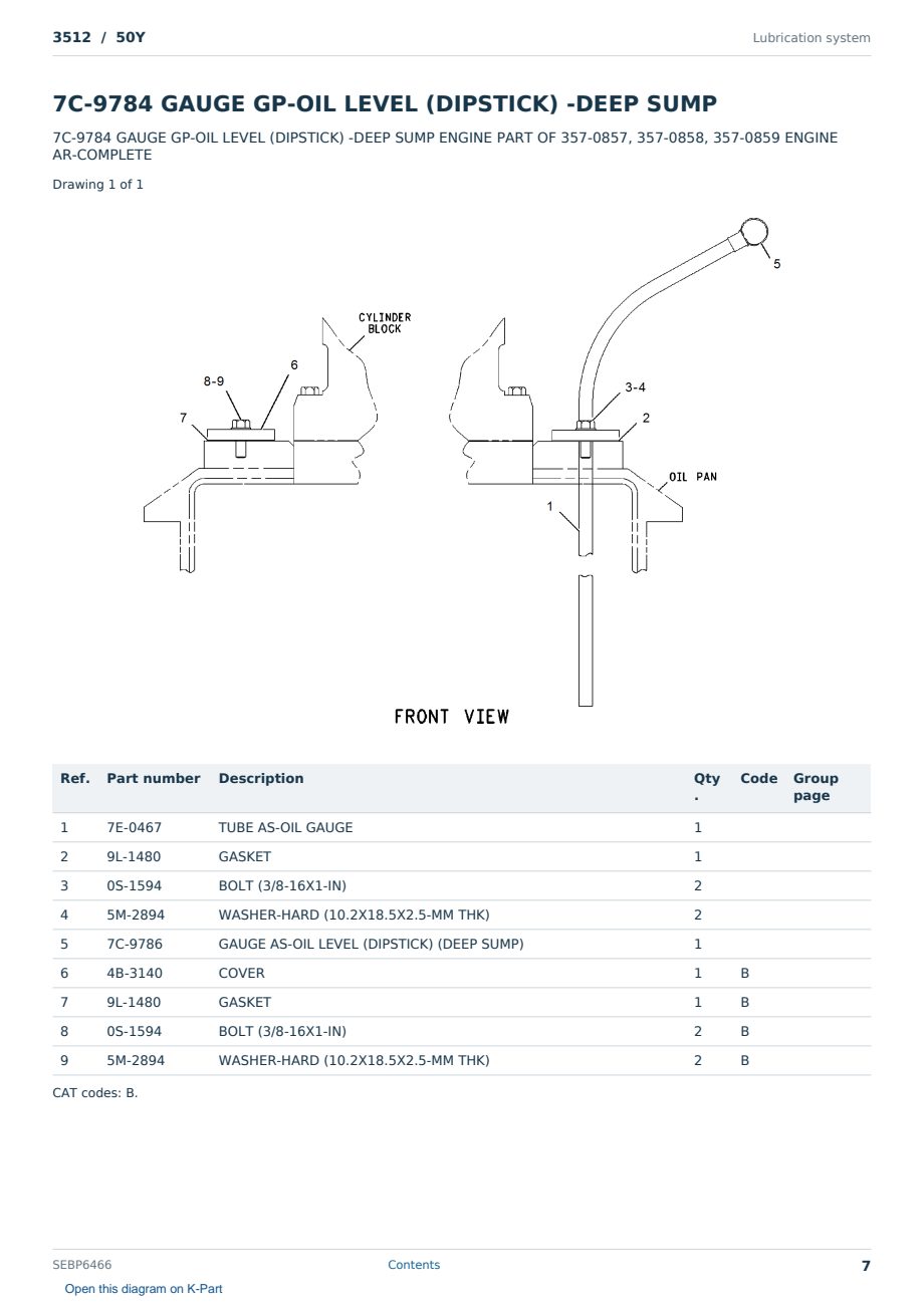 Caterpillar 3512 S/N 50Y Partsbook SEBP6466 (English) - sample page 7 of 10 Caterpillar 3512 S/N 50Y Partsbook SEBP6466 (English) - sample page 7 of 10