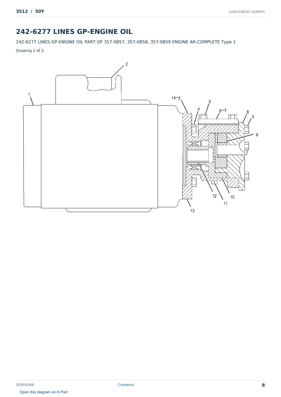 Caterpillar 3512 S/N 50Y Partsbook SEBP6466 (English) - sample page 8 of 10 Caterpillar 3512 S/N 50Y Partsbook SEBP6466 (English) - sample page 8 of 10