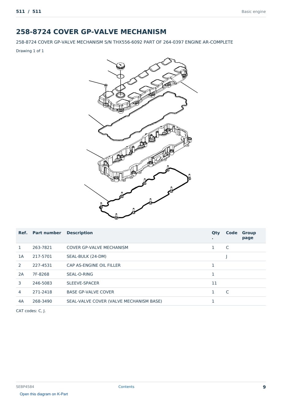 Caterpillar 511 S/N 511 Partsbook SEBP4584 (English) - sample page 9 of 10 Caterpillar 511 S/N 511 Partsbook SEBP4584 (English) - sample page 9 of 10
