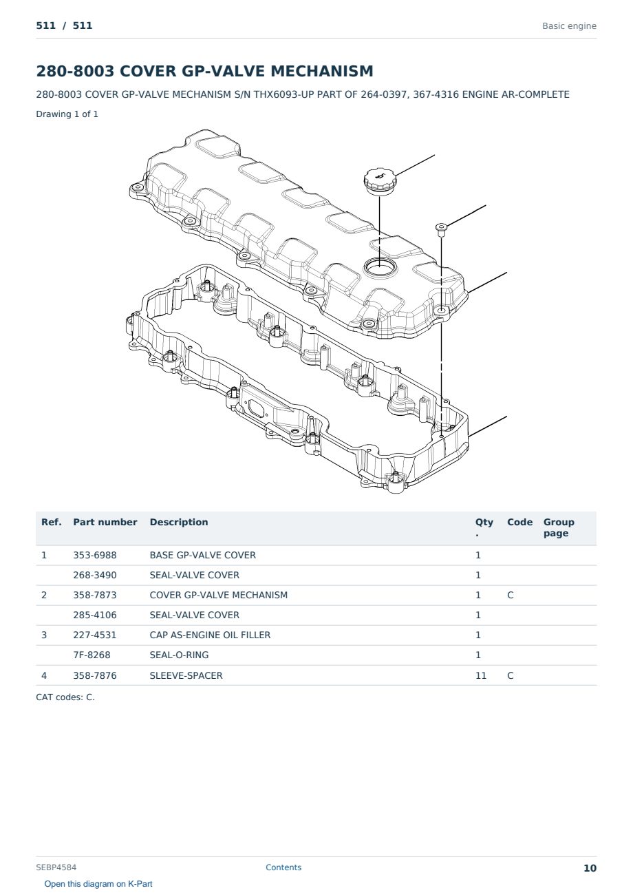 Caterpillar 511 S/N 511 Partsbook SEBP4584 (English) - sample page 10 of 10 Caterpillar 511 S/N 511 Partsbook SEBP4584 (English) - sample page 10 of 10