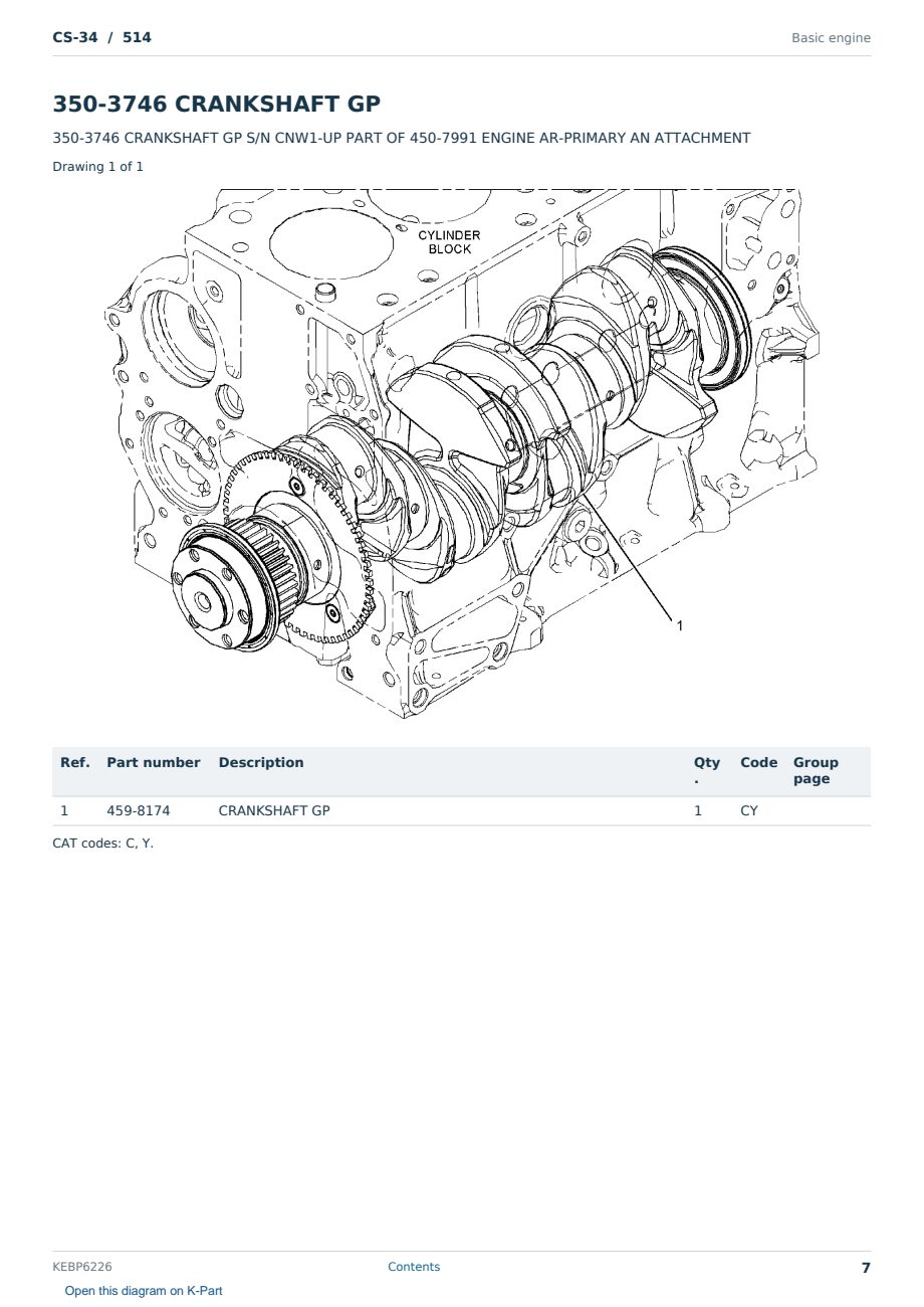 Caterpillar CS-34 S/N 514 Partsbook KEBP6226 (English) - sample page 7 of 10 Caterpillar CS-34 S/N 514 Partsbook KEBP6226 (English) - sample page 7 of 10