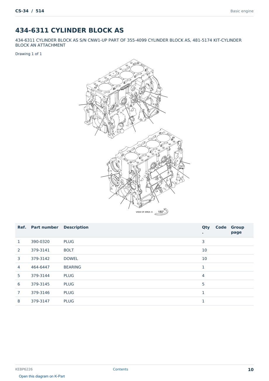 Caterpillar CS-34 S/N 514 Partsbook KEBP6226 (English) - sample page 10 of 10 Caterpillar CS-34 S/N 514 Partsbook KEBP6226 (English) - sample page 10 of 10