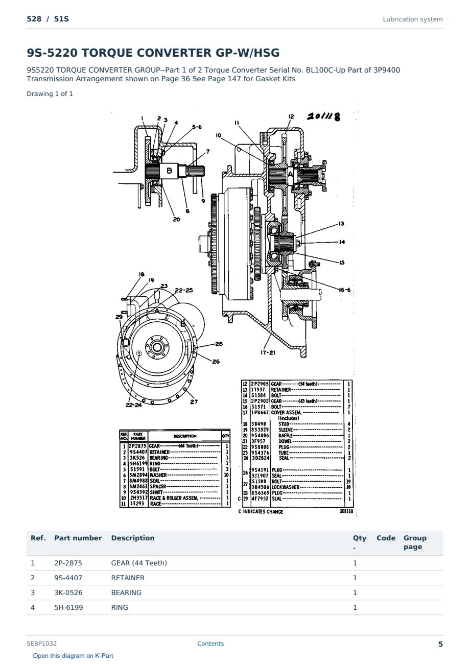 Caterpillar 528 S/N 51S Partsbook SEBP1032 (English) - sample page 5 of 10 Caterpillar 528 S/N 51S Partsbook SEBP1032 (English) - sample page 5 of 10