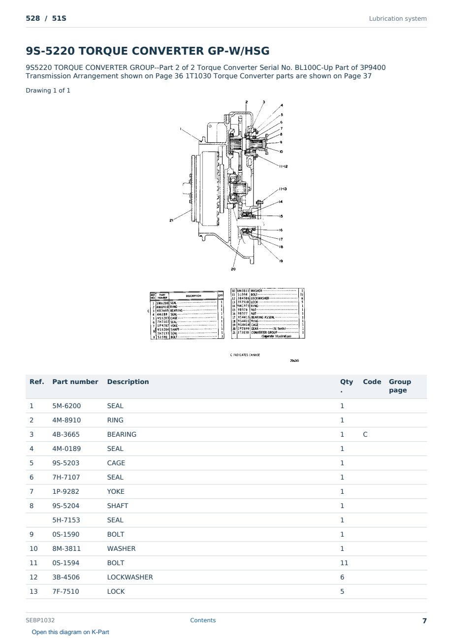 Caterpillar 528 S/N 51S Partsbook SEBP1032 (English) - sample page 7 of 10 Caterpillar 528 S/N 51S Partsbook SEBP1032 (English) - sample page 7 of 10