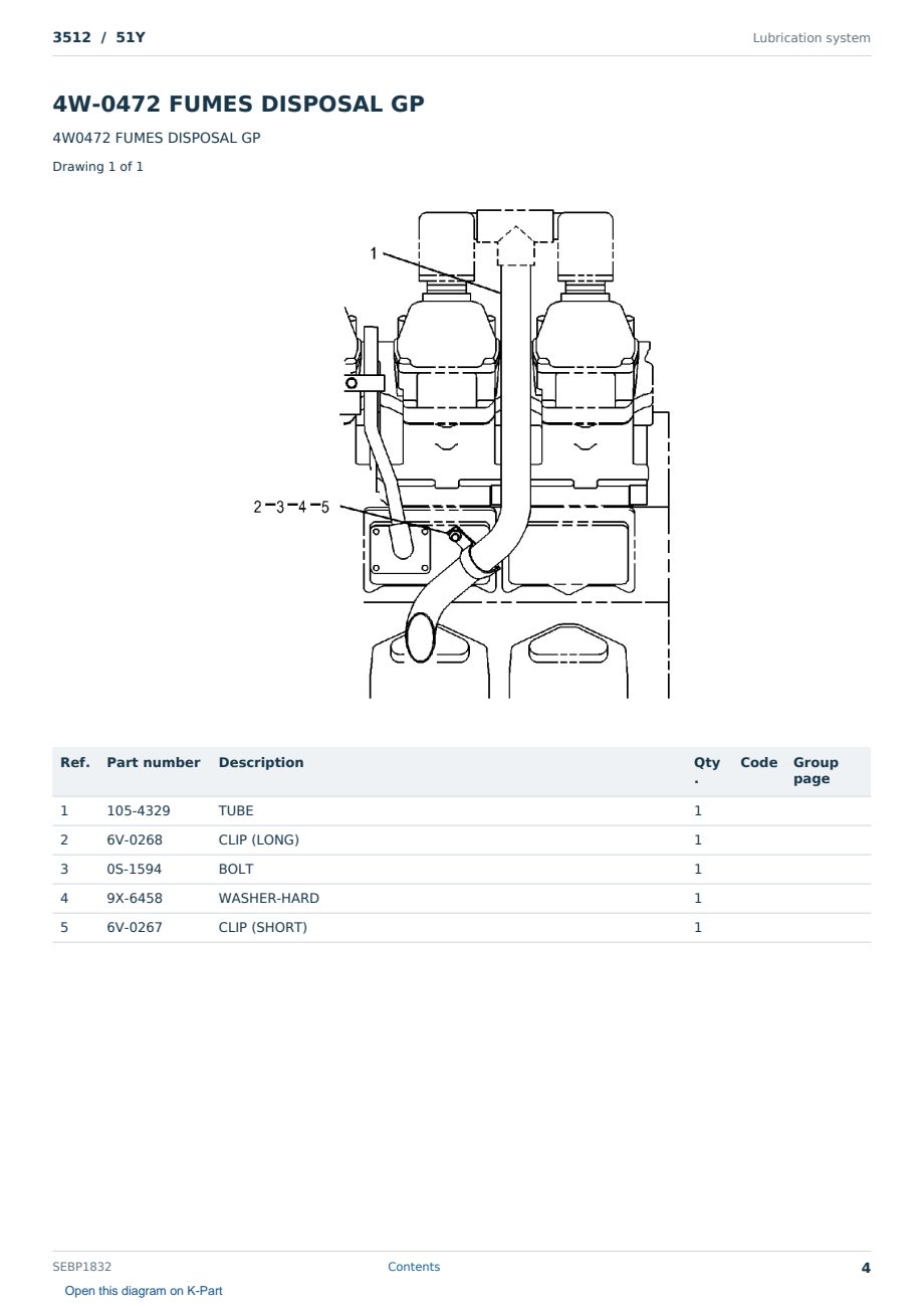 Caterpillar 3512 S/N 51Y Partsbook SEBP1832 (English) - sample page 4 of 10 Caterpillar 3512 S/N 51Y Partsbook SEBP1832 (English) - sample page 4 of 10
