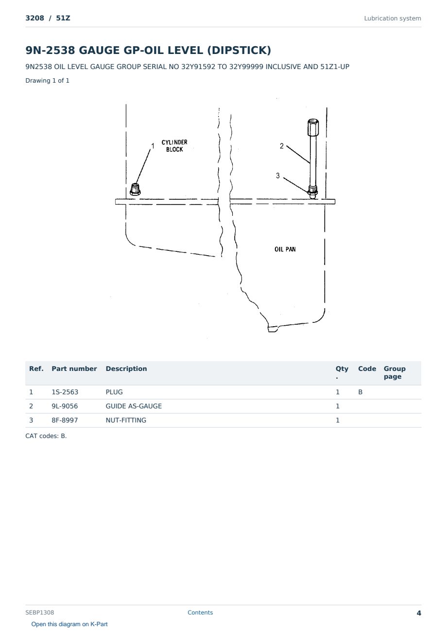 Caterpillar 3208 S/N 51Z Partsbook SEBP1308 (English) - sample page 4 of 10 Caterpillar 3208 S/N 51Z Partsbook SEBP1308 (English) - sample page 4 of 10