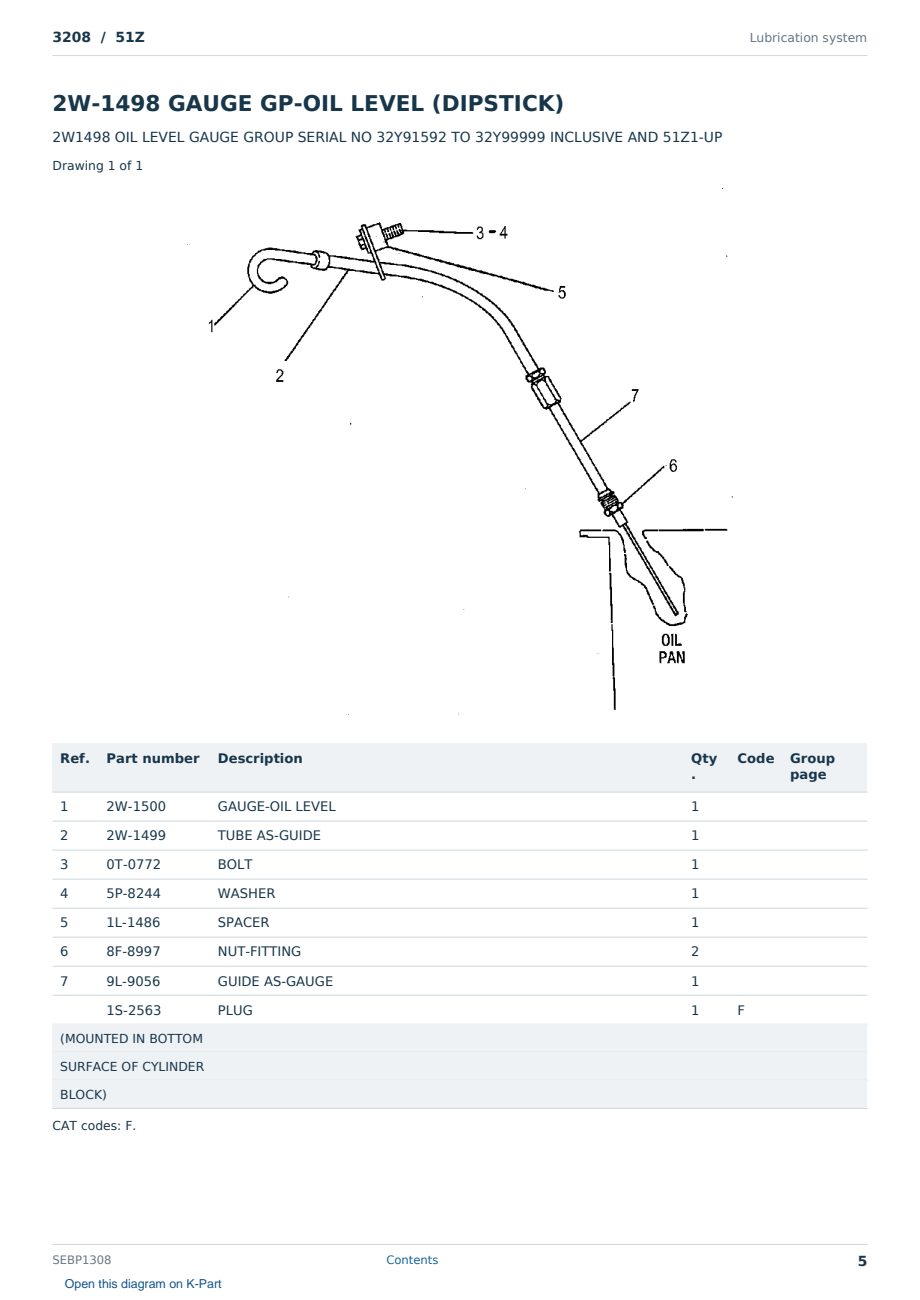 Caterpillar 3208 S/N 51Z Partsbook SEBP1308 (English) - sample page 5 of 10 Caterpillar 3208 S/N 51Z Partsbook SEBP1308 (English) - sample page 5 of 10