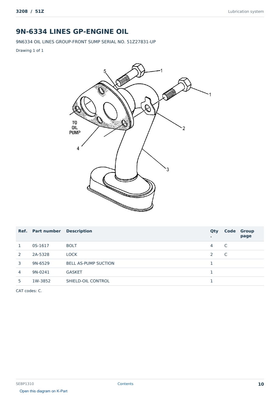 Caterpillar 3208 S/N 51Z Partsbook SEBP1310 (English) - sample page 10 of 10 Caterpillar 3208 S/N 51Z Partsbook SEBP1310 (English) - sample page 10 of 10