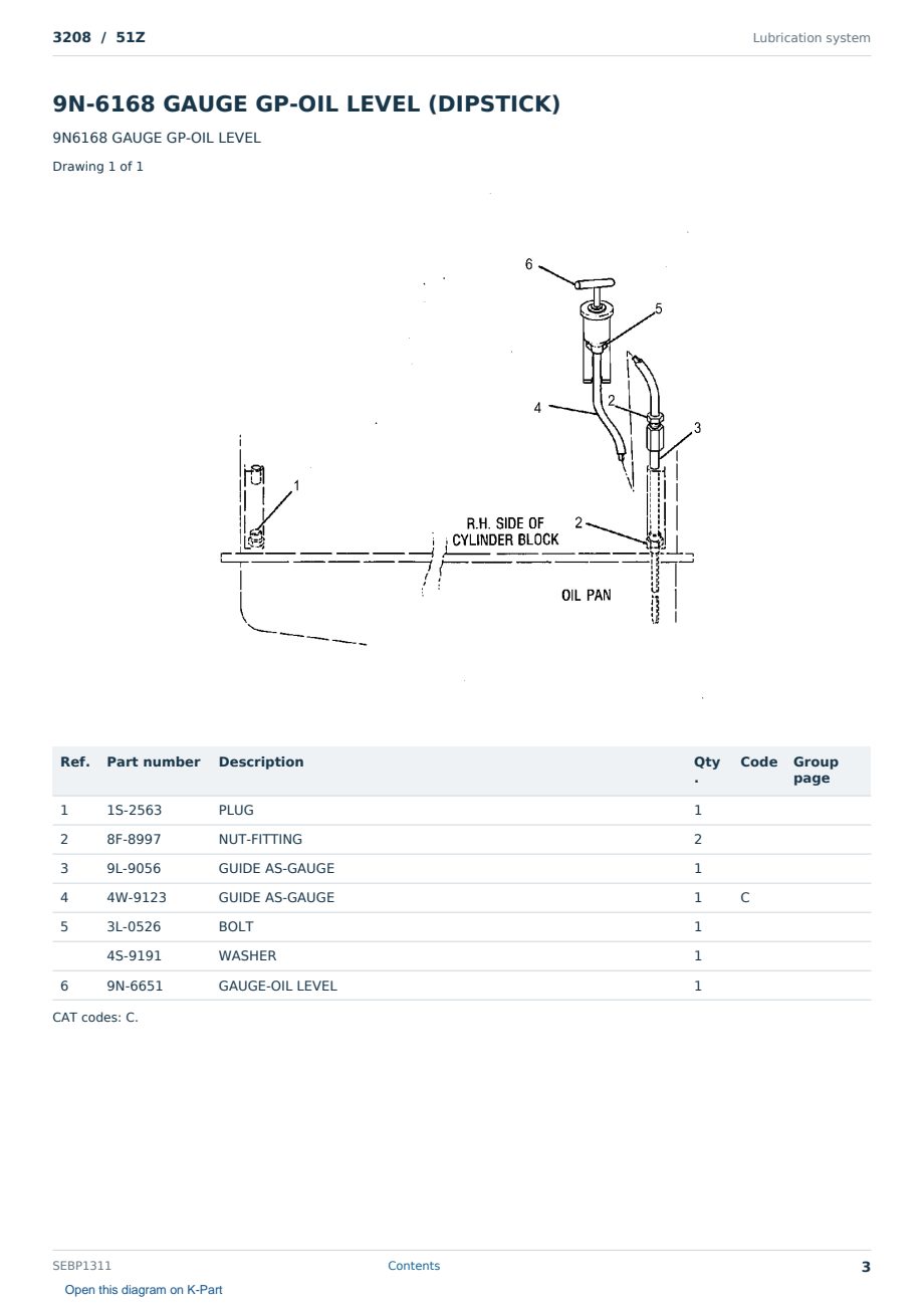 Caterpillar 3208 S/N 51Z Partsbook SEBP1311 (English) - sample page 3 of 10 Caterpillar 3208 S/N 51Z Partsbook SEBP1311 (English) - sample page 3 of 10