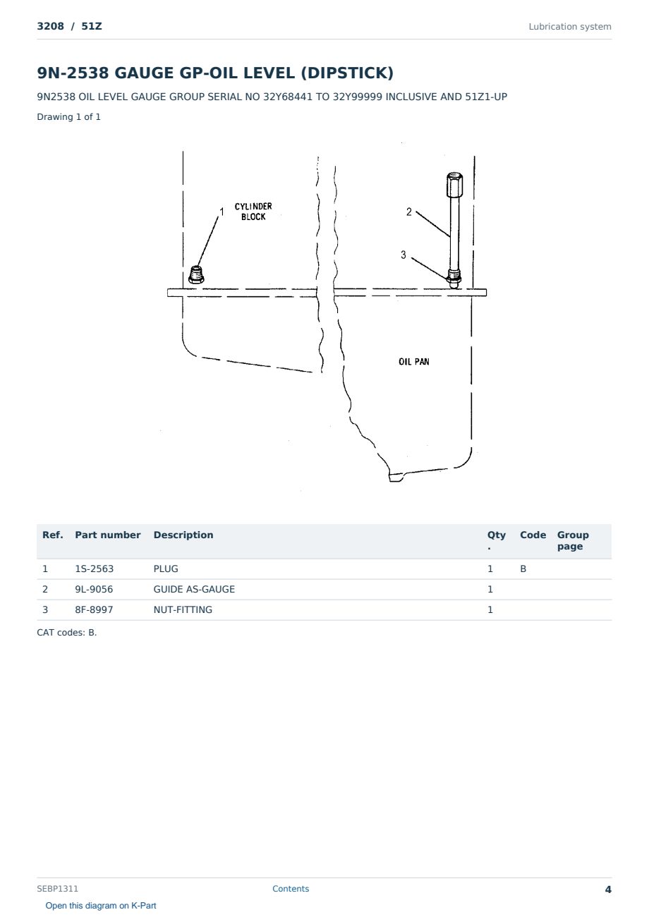 Caterpillar 3208 S/N 51Z Partsbook SEBP1311 (English) - sample page 4 of 10 Caterpillar 3208 S/N 51Z Partsbook SEBP1311 (English) - sample page 4 of 10