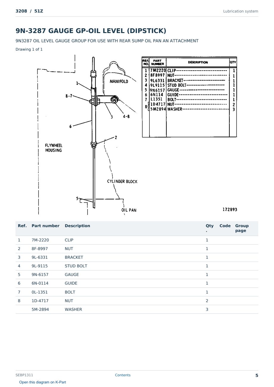 Caterpillar 3208 S/N 51Z Partsbook SEBP1311 (English) - sample page 5 of 10 Caterpillar 3208 S/N 51Z Partsbook SEBP1311 (English) - sample page 5 of 10