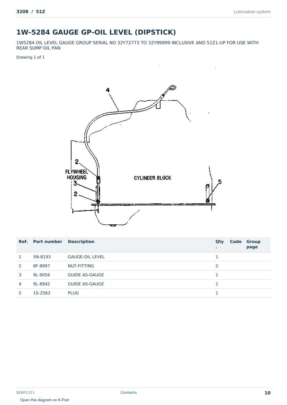 Caterpillar 3208 S/N 51Z Partsbook SEBP1311 (English) - sample page 10 of 10 Caterpillar 3208 S/N 51Z Partsbook SEBP1311 (English) - sample page 10 of 10