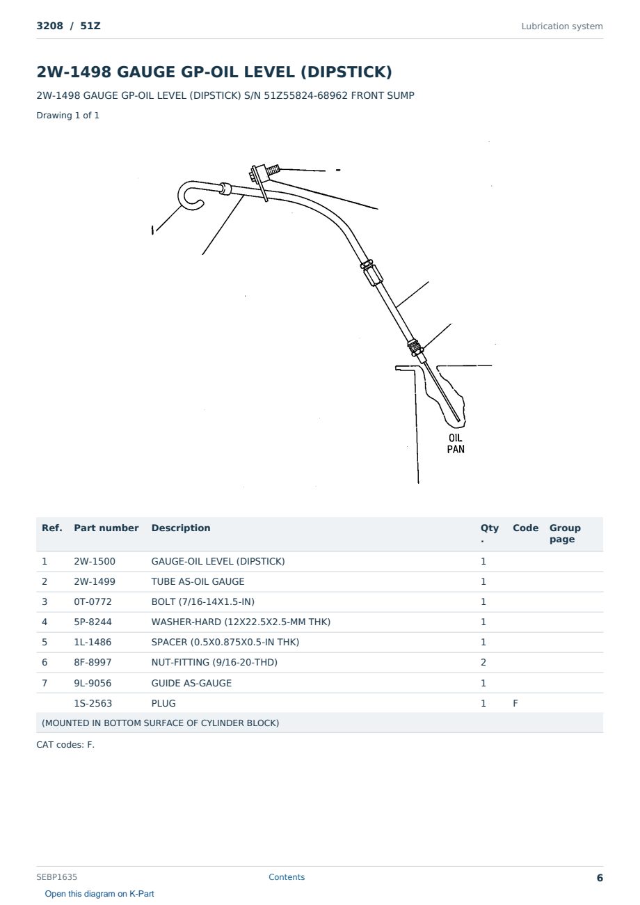 Caterpillar 3208 S/N 51Z Partsbook SEBP1635 (English) - sample page 6 of 10 Caterpillar 3208 S/N 51Z Partsbook SEBP1635 (English) - sample page 6 of 10