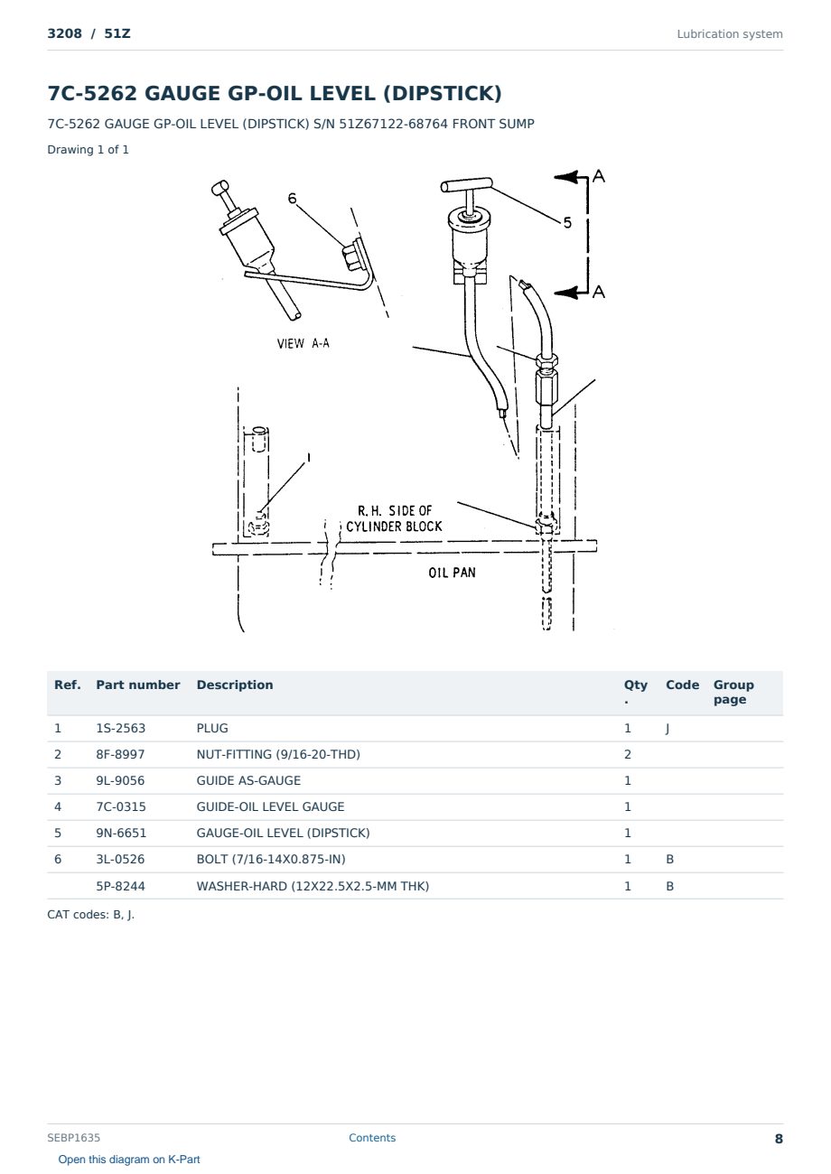 Caterpillar 3208 S/N 51Z Partsbook SEBP1635 (English) - sample page 8 of 10 Caterpillar 3208 S/N 51Z Partsbook SEBP1635 (English) - sample page 8 of 10