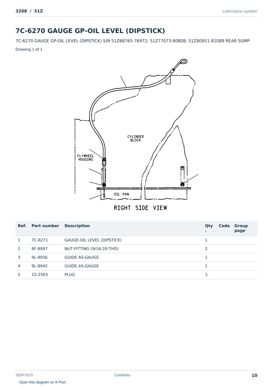 Caterpillar 3208 S/N 51Z Partsbook SEBP1635 (English) - sample page 10 of 10 Caterpillar 3208 S/N 51Z Partsbook SEBP1635 (English) - sample page 10 of 10