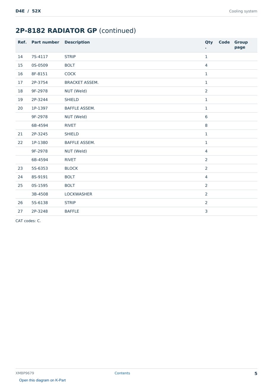 Caterpillar D4E S/N 52X Partsbook XMBP9679 (English) - sample page 5 of 10 Caterpillar D4E S/N 52X Partsbook XMBP9679 (English) - sample page 5 of 10