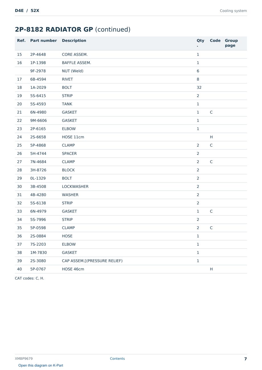 Caterpillar D4E S/N 52X Partsbook XMBP9679 (English) - sample page 7 of 10 Caterpillar D4E S/N 52X Partsbook XMBP9679 (English) - sample page 7 of 10