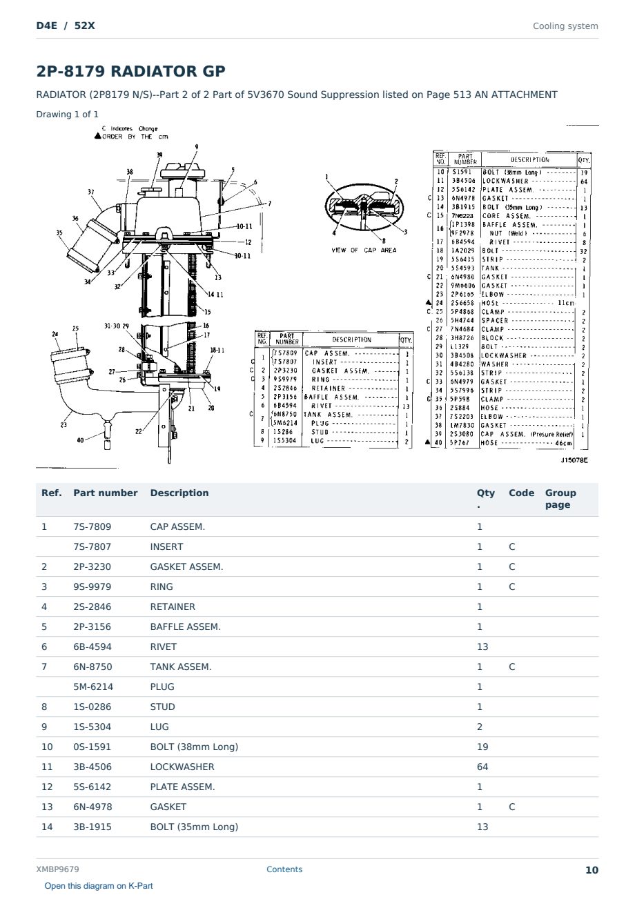 Caterpillar D4E S/N 52X Partsbook XMBP9679 (English) - sample page 10 of 10 Caterpillar D4E S/N 52X Partsbook XMBP9679 (English) - sample page 10 of 10