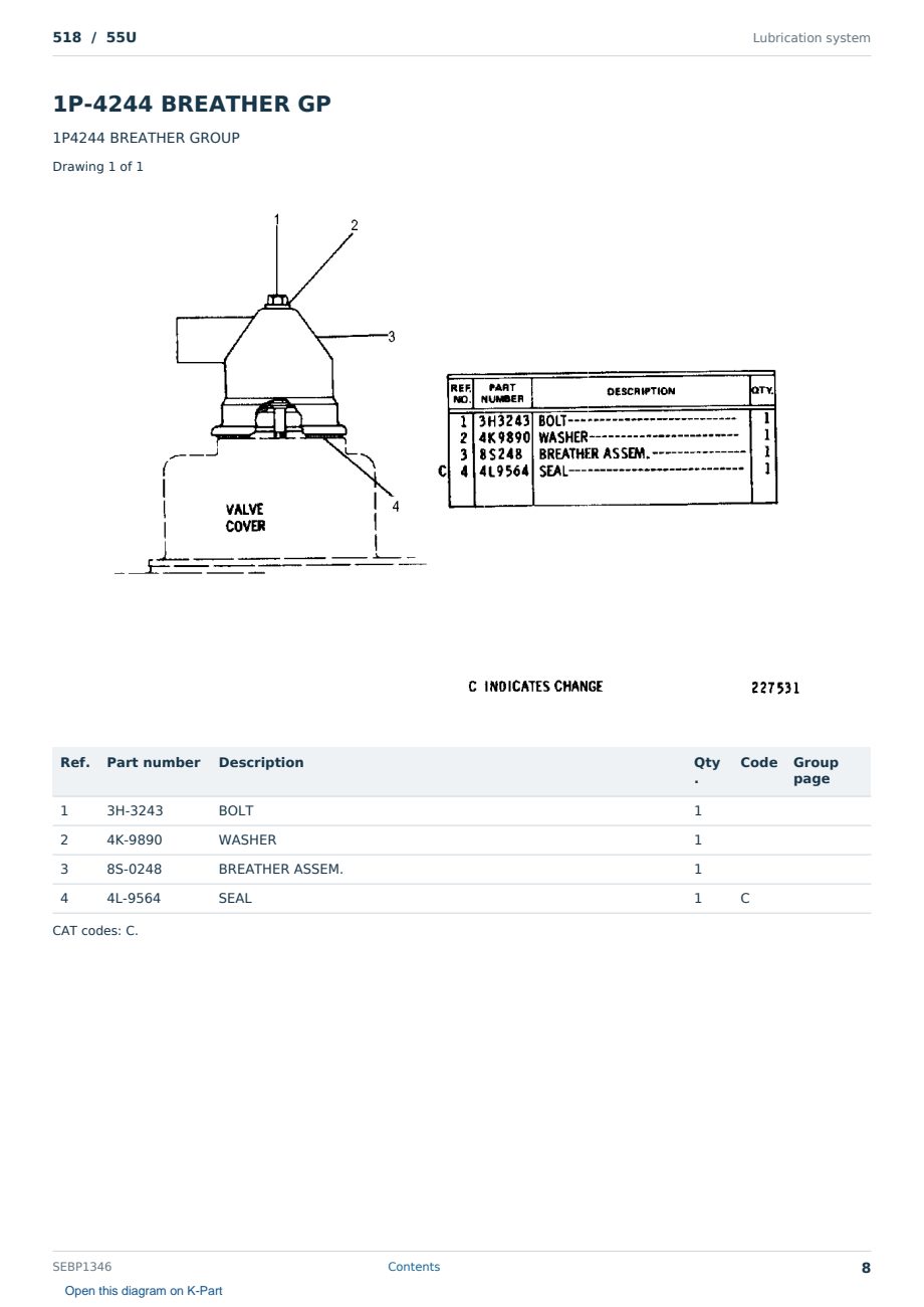 Caterpillar 518 S/N 55U Partsbook SEBP1346 (English) - sample page 8 of 10 Caterpillar 518 S/N 55U Partsbook SEBP1346 (English) - sample page 8 of 10