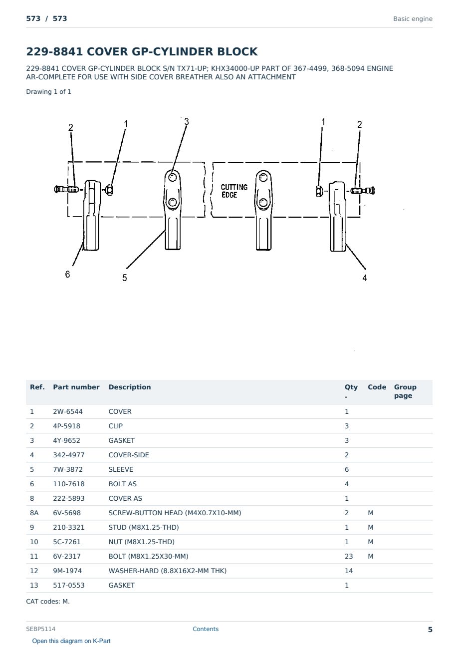 Caterpillar 573 S/N 573 Partsbook SEBP5114 (English) - sample page 5 of 10 Caterpillar 573 S/N 573 Partsbook SEBP5114 (English) - sample page 5 of 10