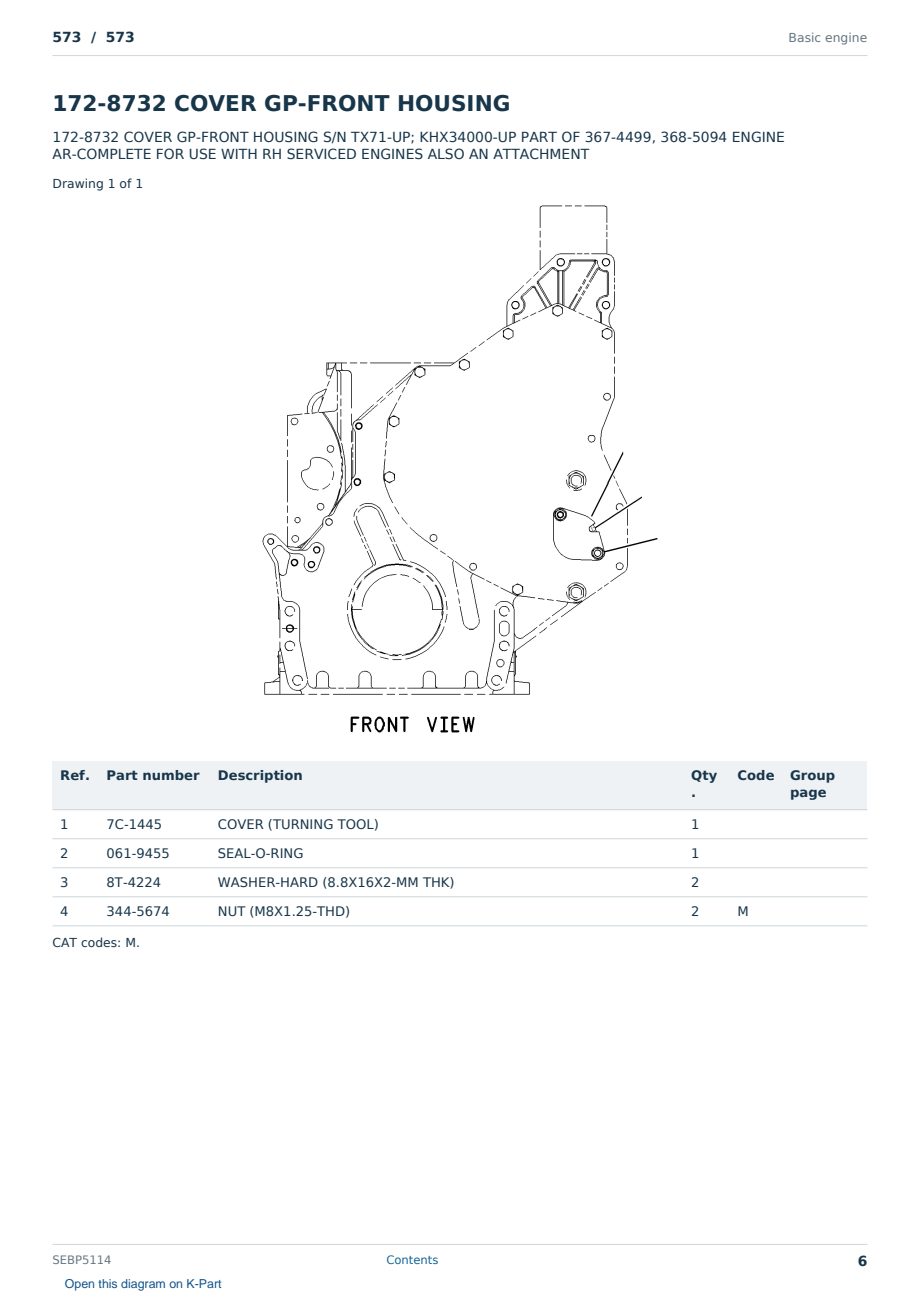 Caterpillar 573 S/N 573 Partsbook SEBP5114 (English) - sample page 6 of 10 Caterpillar 573 S/N 573 Partsbook SEBP5114 (English) - sample page 6 of 10