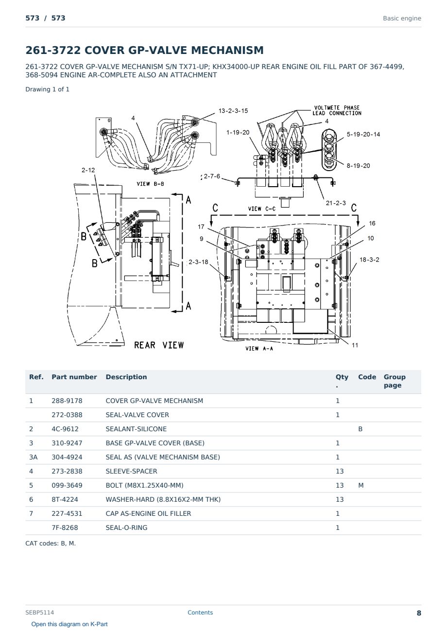 Caterpillar 573 S/N 573 Partsbook SEBP5114 (English) - sample page 8 of 10 Caterpillar 573 S/N 573 Partsbook SEBP5114 (English) - sample page 8 of 10
