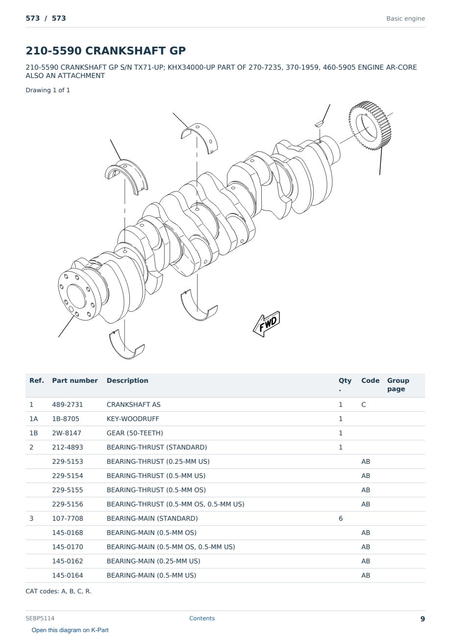 Caterpillar 573 S/N 573 Partsbook SEBP5114 (English) - sample page 9 of 10 Caterpillar 573 S/N 573 Partsbook SEBP5114 (English) - sample page 9 of 10