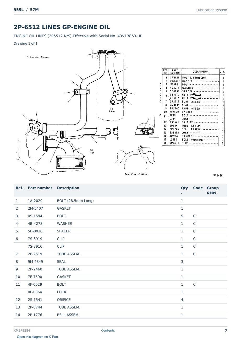 Caterpillar 955L S/N 57M Partsbook XMBP9584 (English) - sample page 7 of 10 Caterpillar 955L S/N 57M Partsbook XMBP9584 (English) - sample page 7 of 10