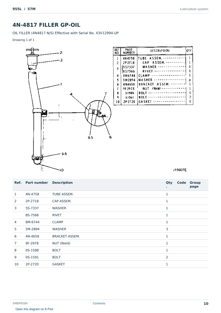 Caterpillar 955L S/N 57M Partsbook XMBP9584 (English) - sample page 10 of 10 Caterpillar 955L S/N 57M Partsbook XMBP9584 (English) - sample page 10 of 10