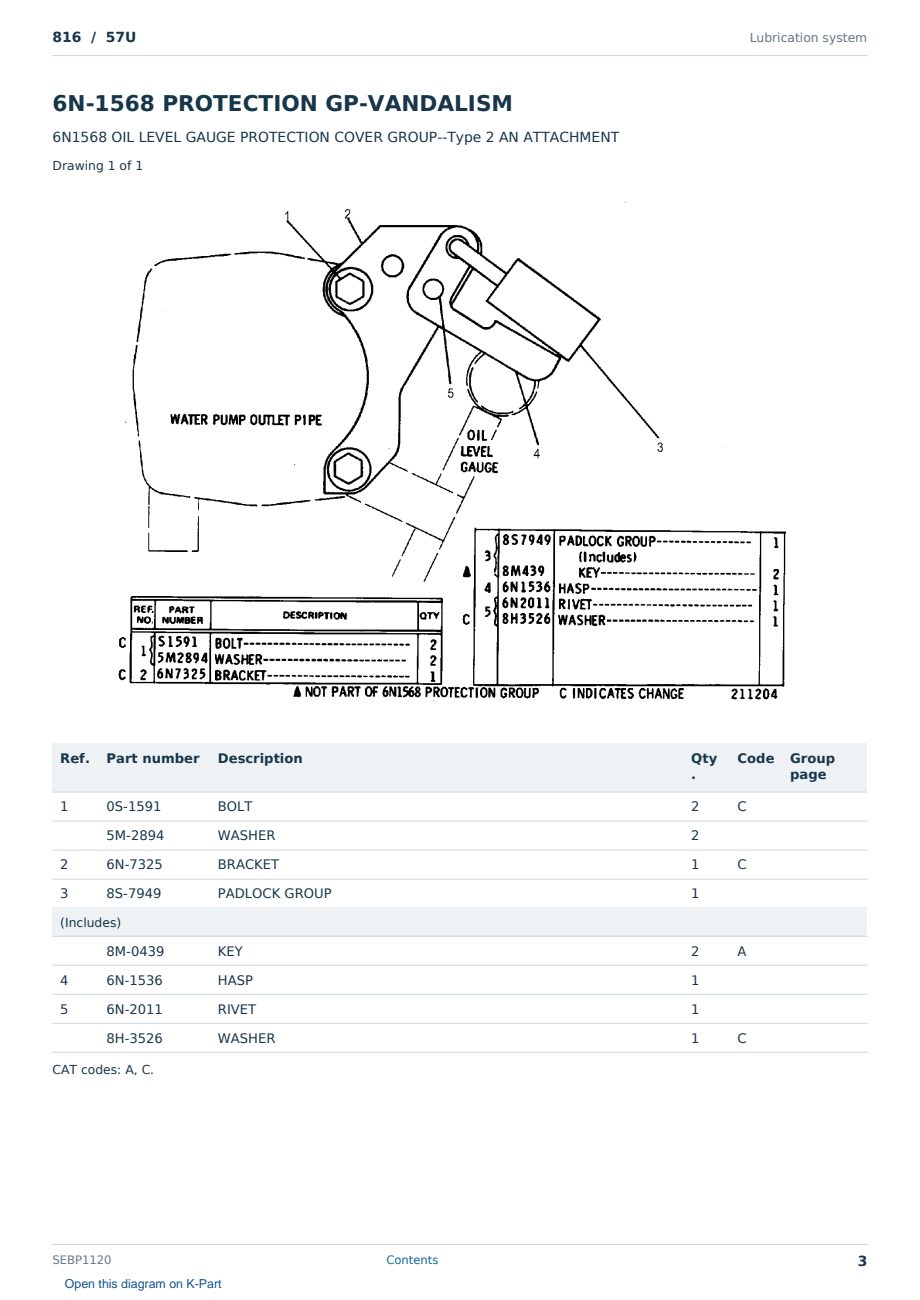 Caterpillar 816 S/N 57U Partsbook SEBP1120 (English) - sample page 3 of 10 Caterpillar 816 S/N 57U Partsbook SEBP1120 (English) - sample page 3 of 10