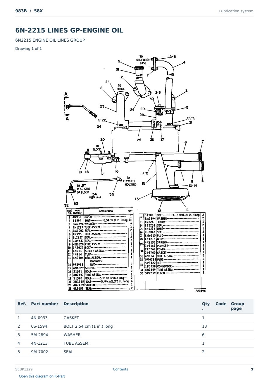 Caterpillar 983B S/N 58X Partsbook SEBP1229 (English) - sample page 7 of 10 Caterpillar 983B S/N 58X Partsbook SEBP1229 (English) - sample page 7 of 10