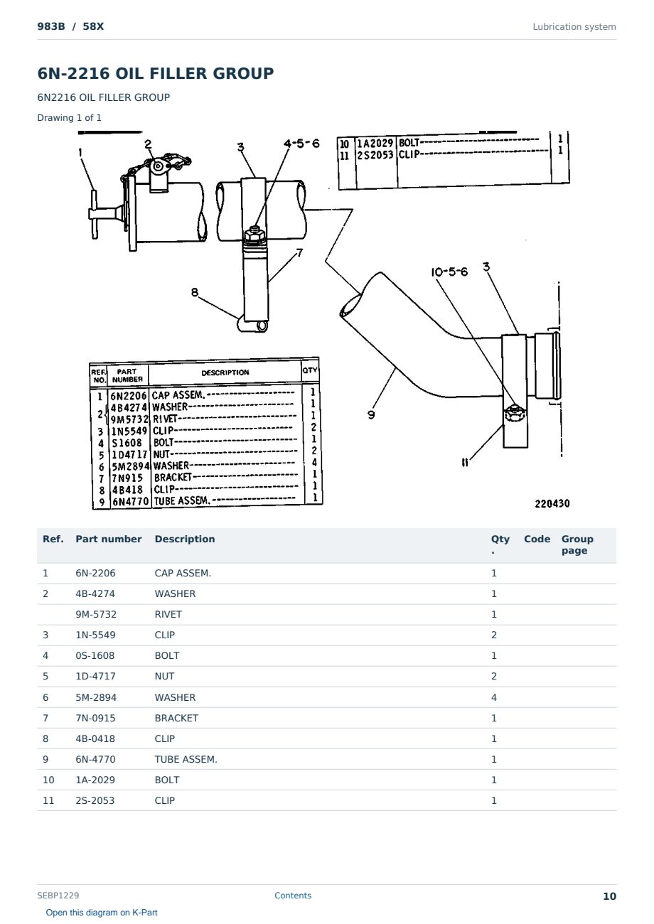 Caterpillar 983B S/N 58X Partsbook SEBP1229 (English) - sample page 10 of 10 Caterpillar 983B S/N 58X Partsbook SEBP1229 (English) - sample page 10 of 10