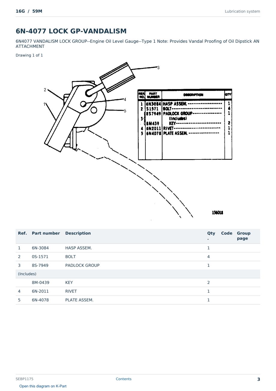 Caterpillar 16G S/N 59M Partsbook SEBP1175 (English) - sample page 3 of 10 Caterpillar 16G S/N 59M Partsbook SEBP1175 (English) - sample page 3 of 10