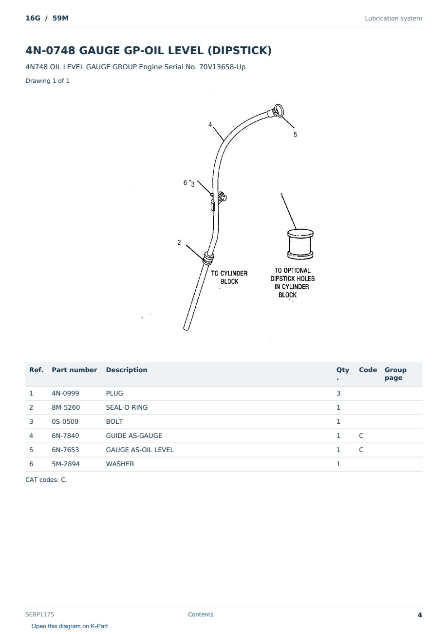 Caterpillar 16G S/N 59M Partsbook SEBP1175 (English) - sample page 4 of 10 Caterpillar 16G S/N 59M Partsbook SEBP1175 (English) - sample page 4 of 10