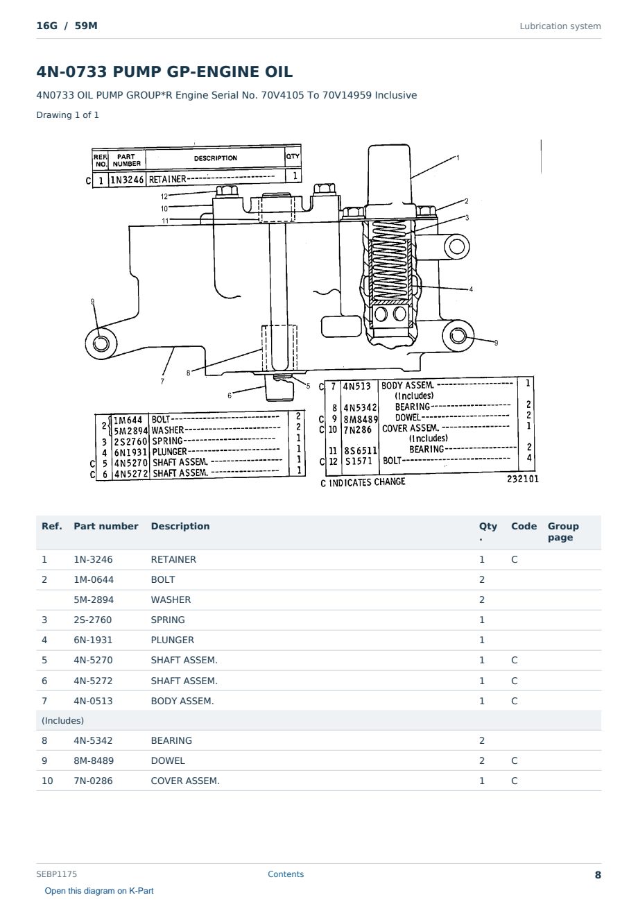 Caterpillar 16G S/N 59M Partsbook SEBP1175 (English) - sample page 8 of 10 Caterpillar 16G S/N 59M Partsbook SEBP1175 (English) - sample page 8 of 10